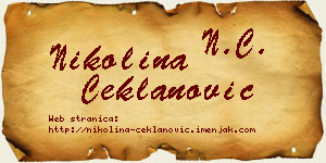 Nikolina Čeklanović vizit kartica
